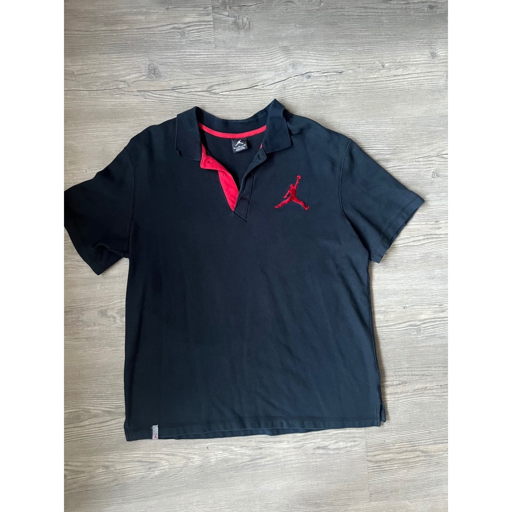 Air Jordan Men's Short Sleeve Polo Black Size XL